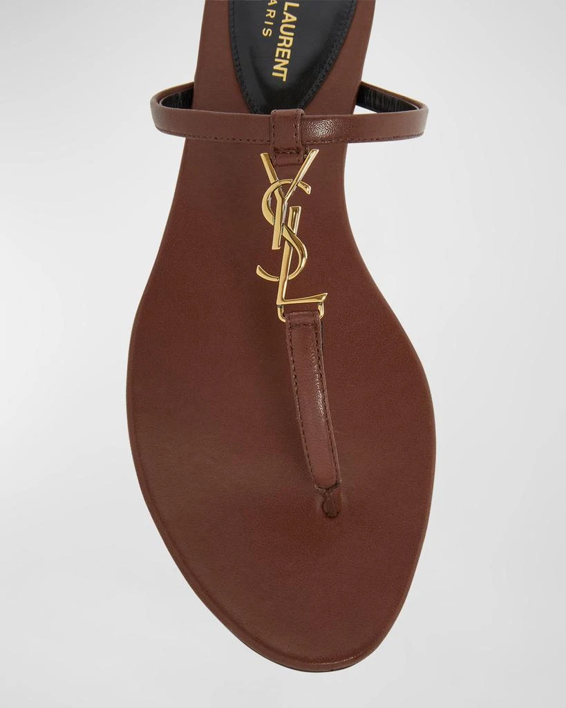 Yves Saint Laurent Cassandra Leather YSL Thong Sandals 4