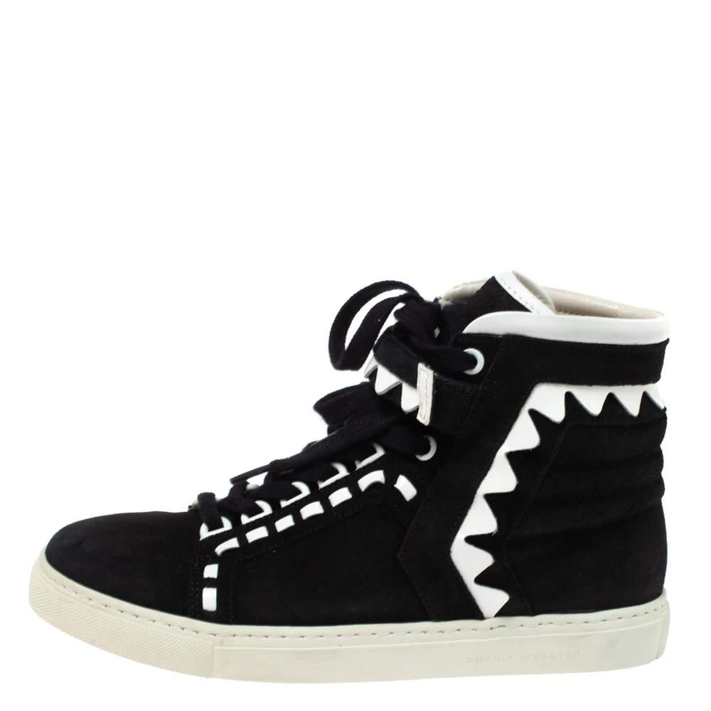 Sophia Webster Sophia Webster Monochrome Suede and Patent Leather Riko High Top Sneakers Size 38.5 2