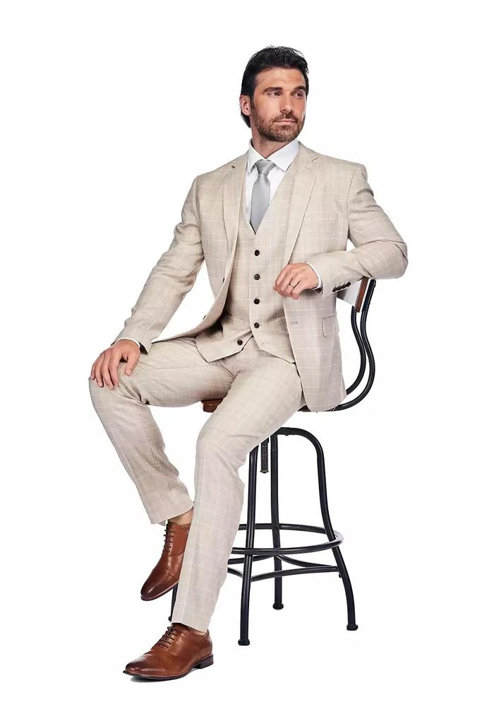 Gino Vitale Slim Fit 3PC Check Men's Suit 2