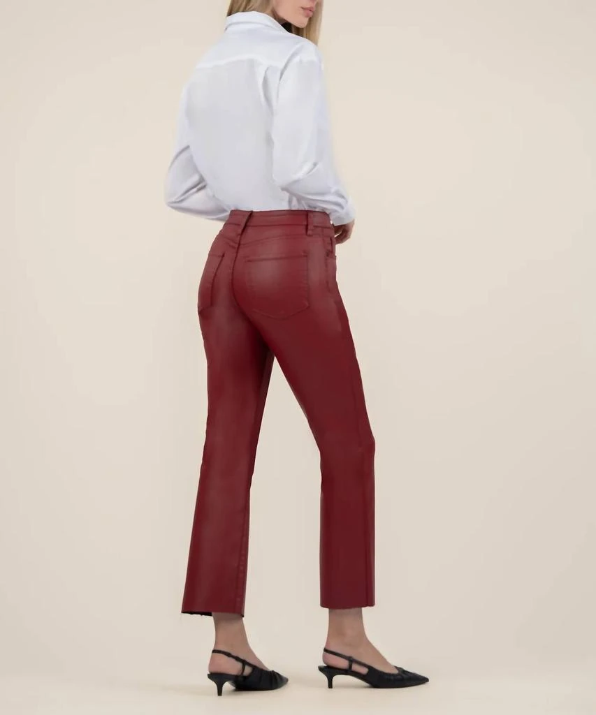 KUT from the Kloth Kelsey Coated High Rise Ankle Pants In Red 2