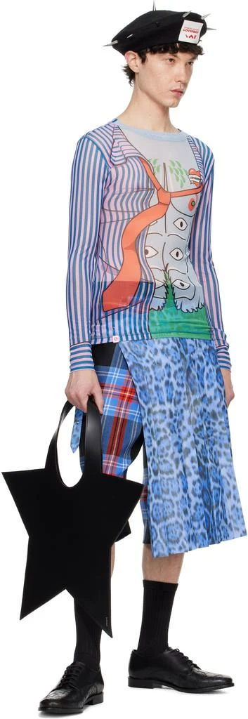 Charles Jeffrey Loverboy Blue & Red Pleated Skort 4