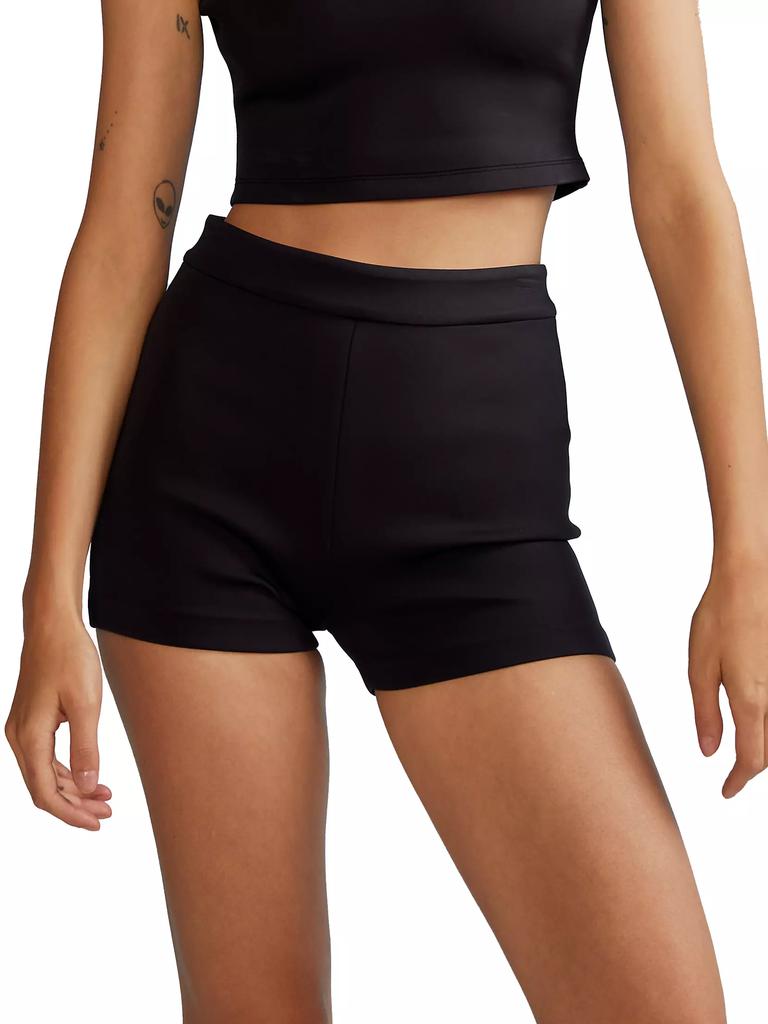 Cynthia Rowley High-Rise Bonded Stretch Shorts