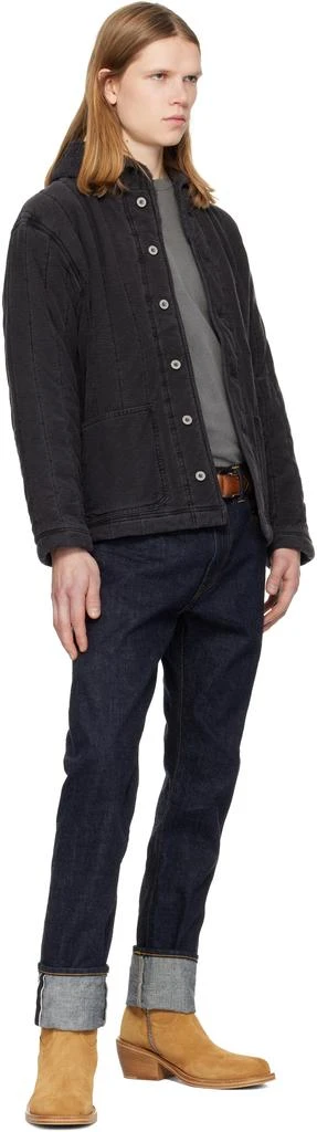 RRL Black Fleece-Collar Quilted Jersey Jacket 4