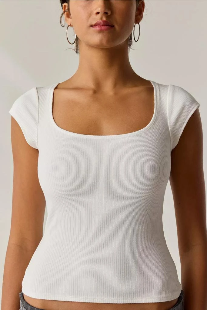 BDG BDG Drew Cap Sleeve Square Neck Cropped Tee 3