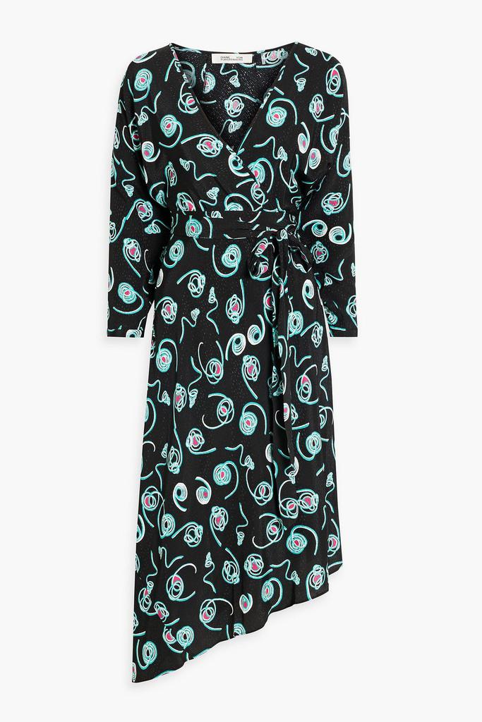 Diane von Furstenberg Eloise asymmetric jacquard midi wrap dress