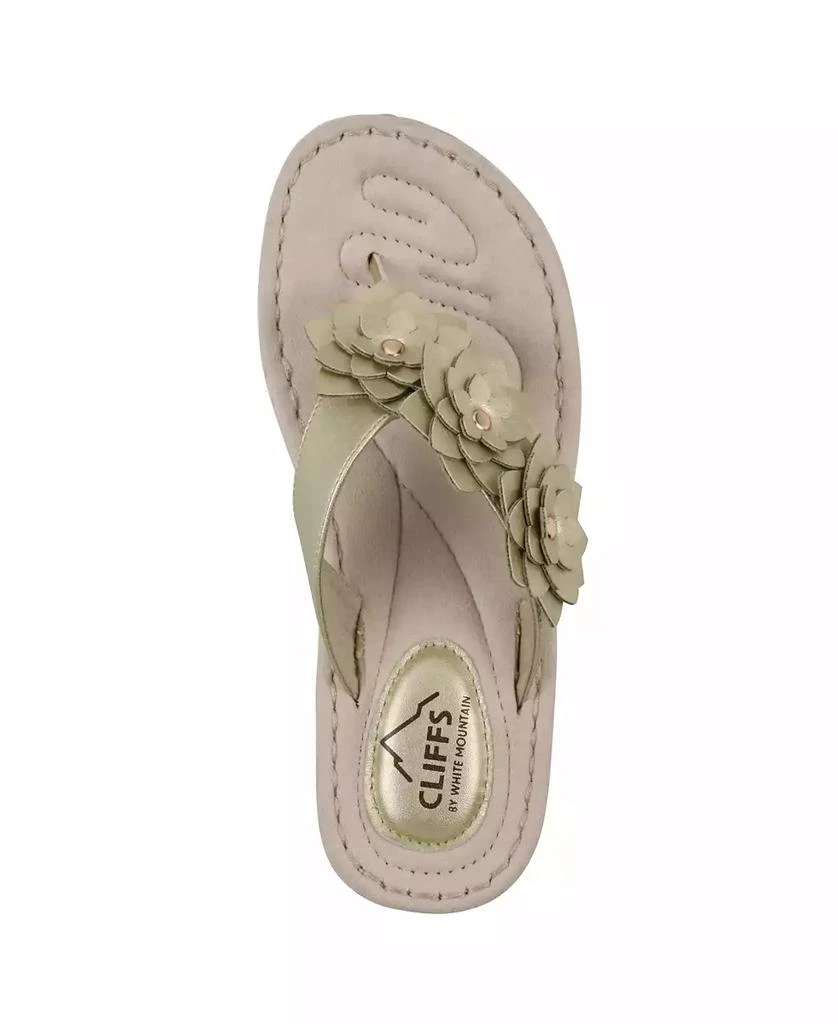 White Mountain Women's Content Floral Wedge Slip-On Sandals 4