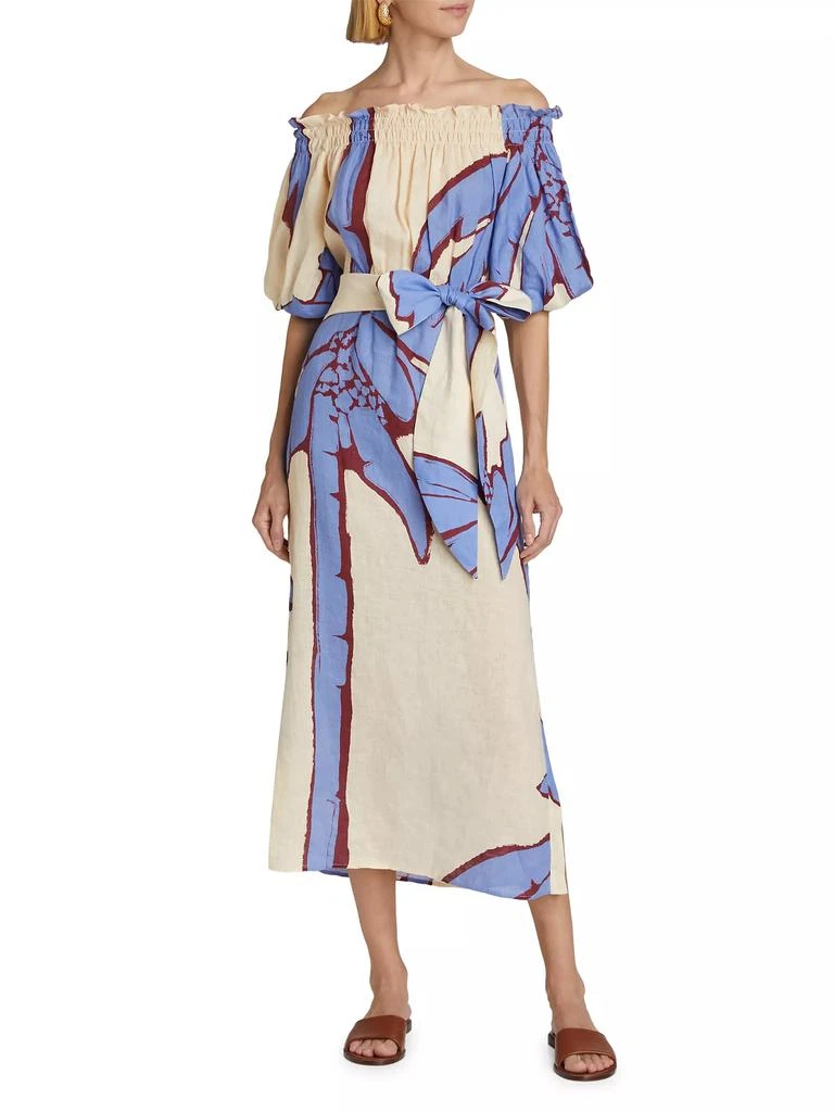 JOHANNA ORTIZ Harbor Hues Off-the-Shoulder Midi-Dress 3
