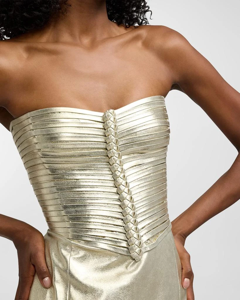 Ralph Lauren Kaylen Laminated Suede Evening Dress 5
