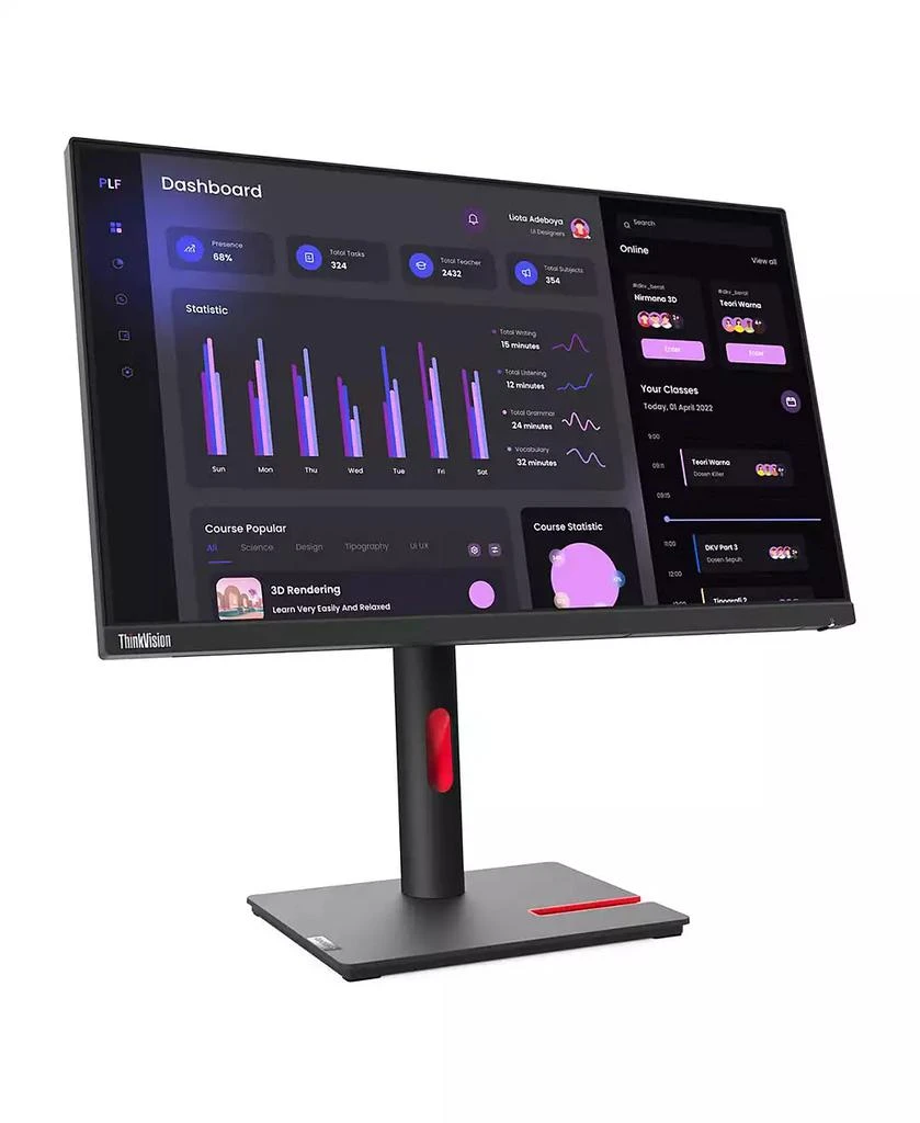 Lenovo ThinkVision T24i-30 23.8" 16:9 Full HD IPS WLED LCD Monitor, Raven Black 1