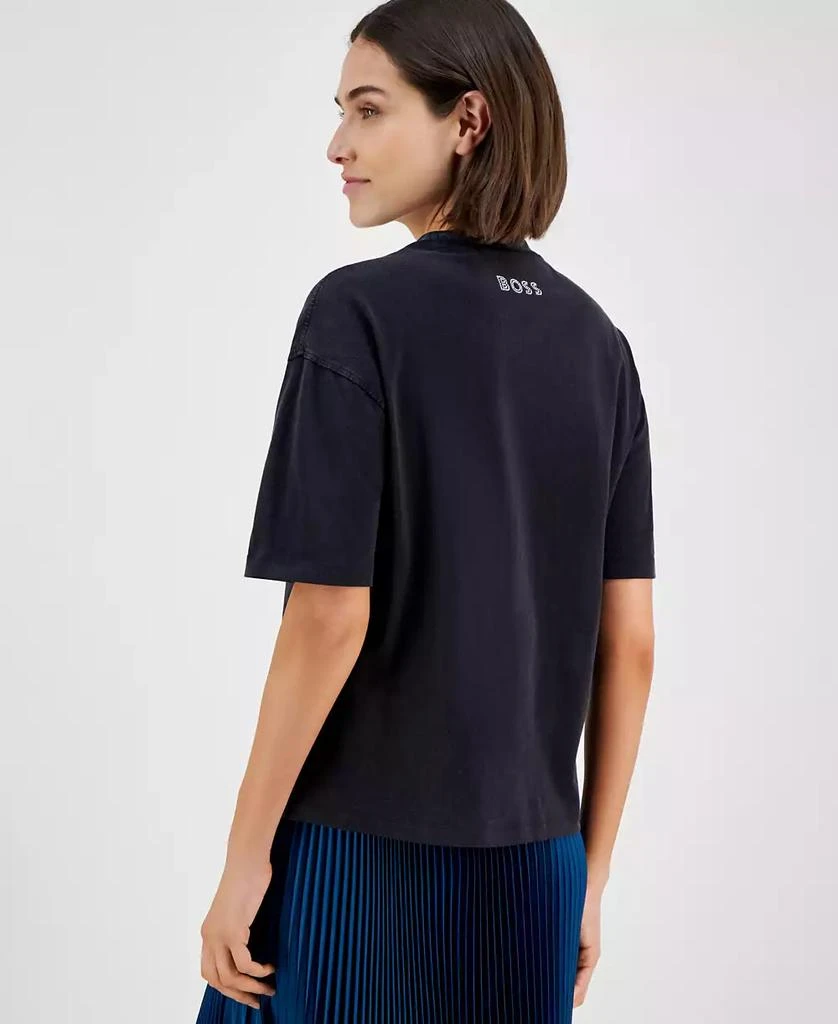 Hugo Boss Women's Cotton Embellished-Graphic T-Shirt 4