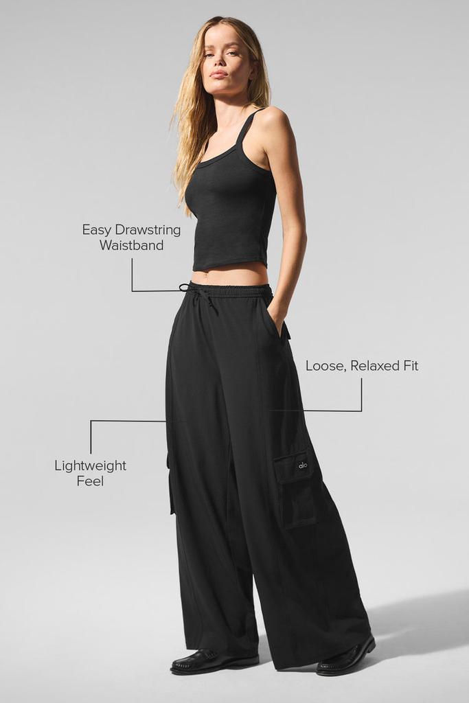 Alo Dreamscape Cargo Wide Leg Pant - Black