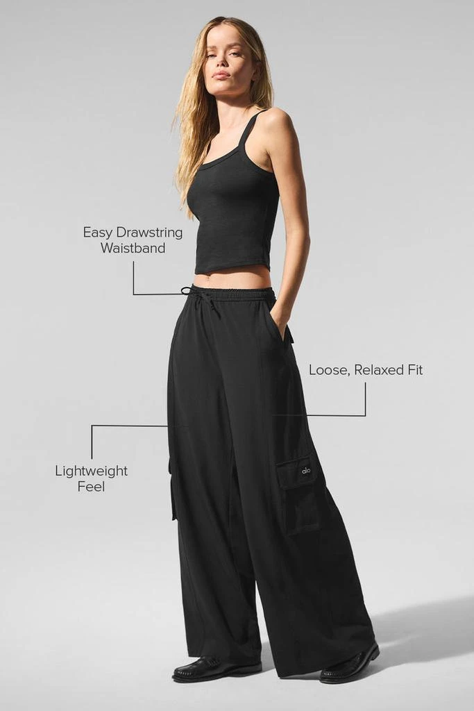 Alo Dreamscape Cargo Wide Leg Pant - Black 2