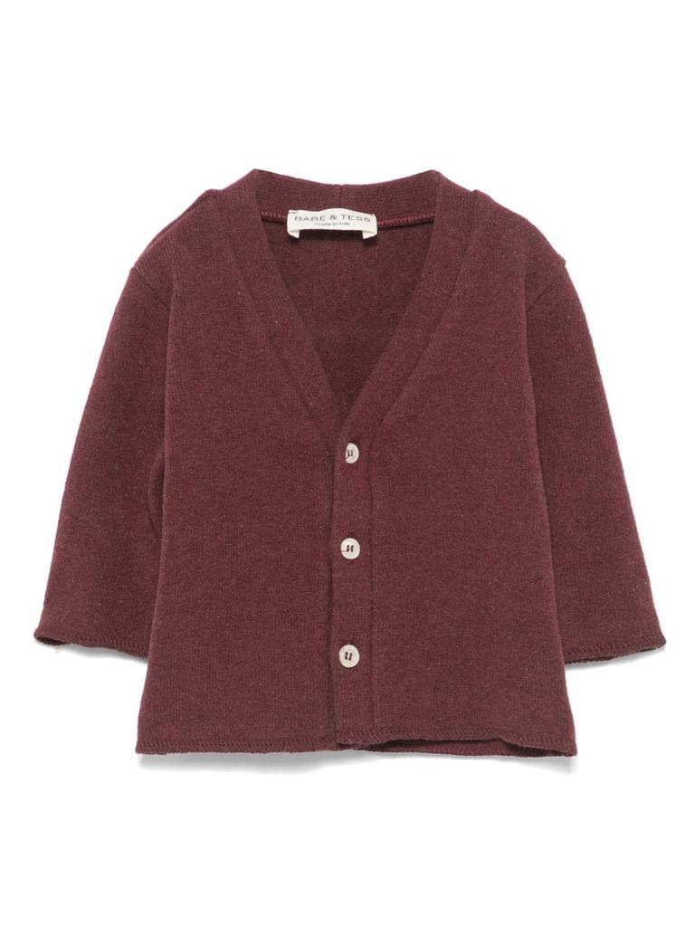 BABE & TESS Burgundy Cardigan Baby Boy