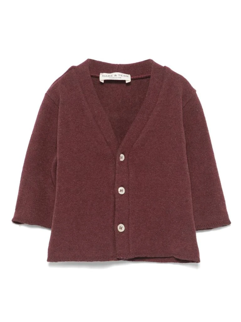 BABE & TESS Burgundy Cardigan Baby Boy 1