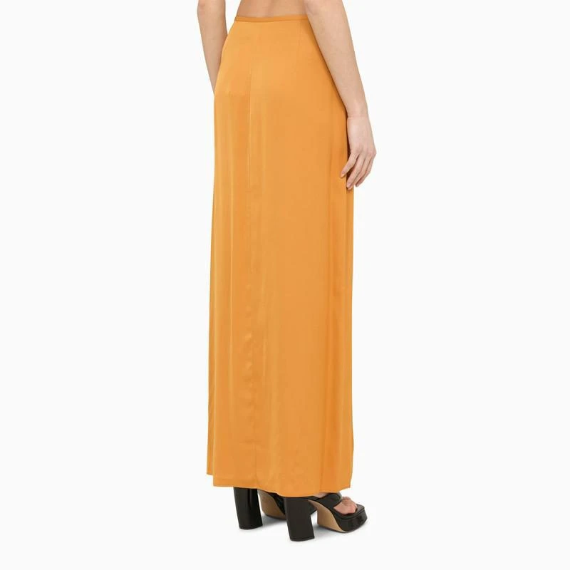 Calvin Klein Calvin Klein Vintage Gold Satin Midi Skirt 2