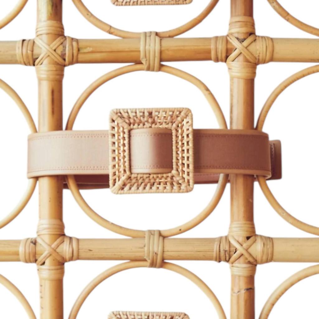 PAMELA MUNSON Rattan Buckle Belt In Natural