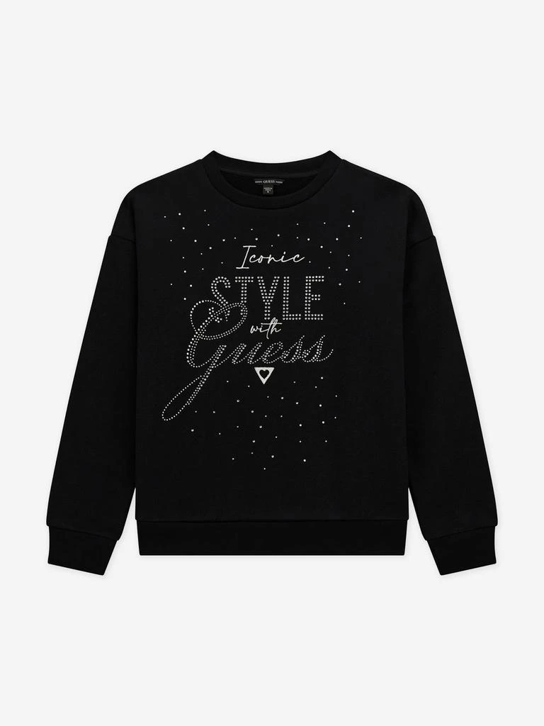 GUESS Guess Girls Logo Sweatshirt in Black 1