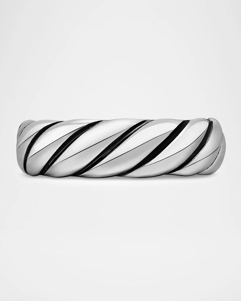 undefined Sculpted Cable Band Ring in Silver, 6mm 5