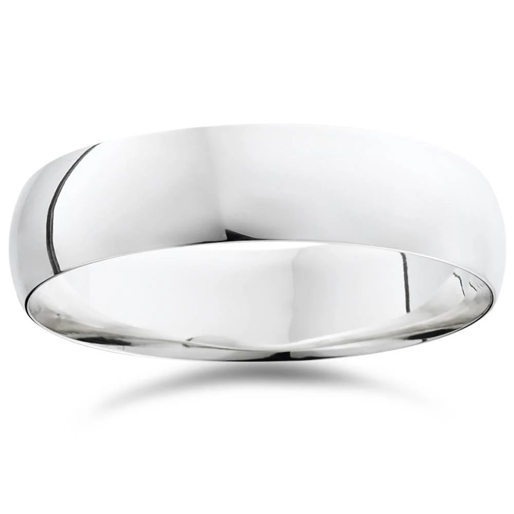 Pompeii3 6mm Dome High Polished Wedding Band 950 Platinum Size Selectable