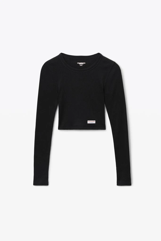 Alexander Wang Cropped Long-Sleeve Tee in Ribbed Cotton Jersey 2