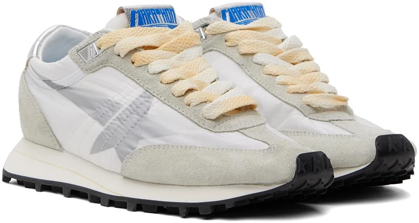 Golden Goose White & Gray Marathon Sneakers 4