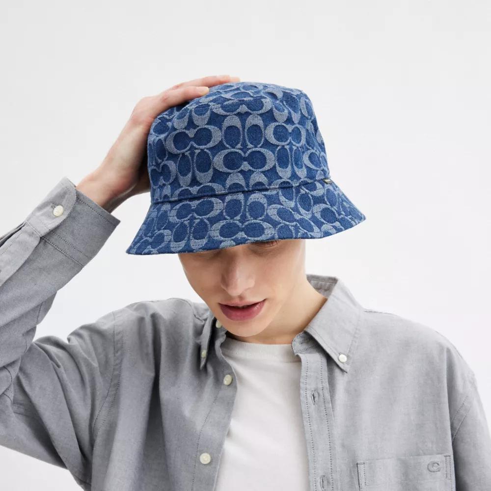 Coach Signature Denim Bucket Hat