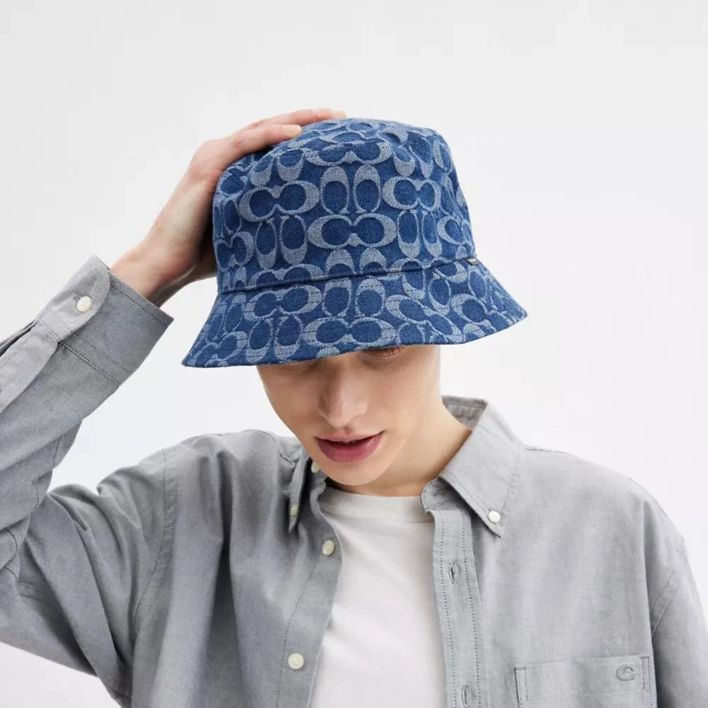 Coach Signature Denim Bucket Hat 2