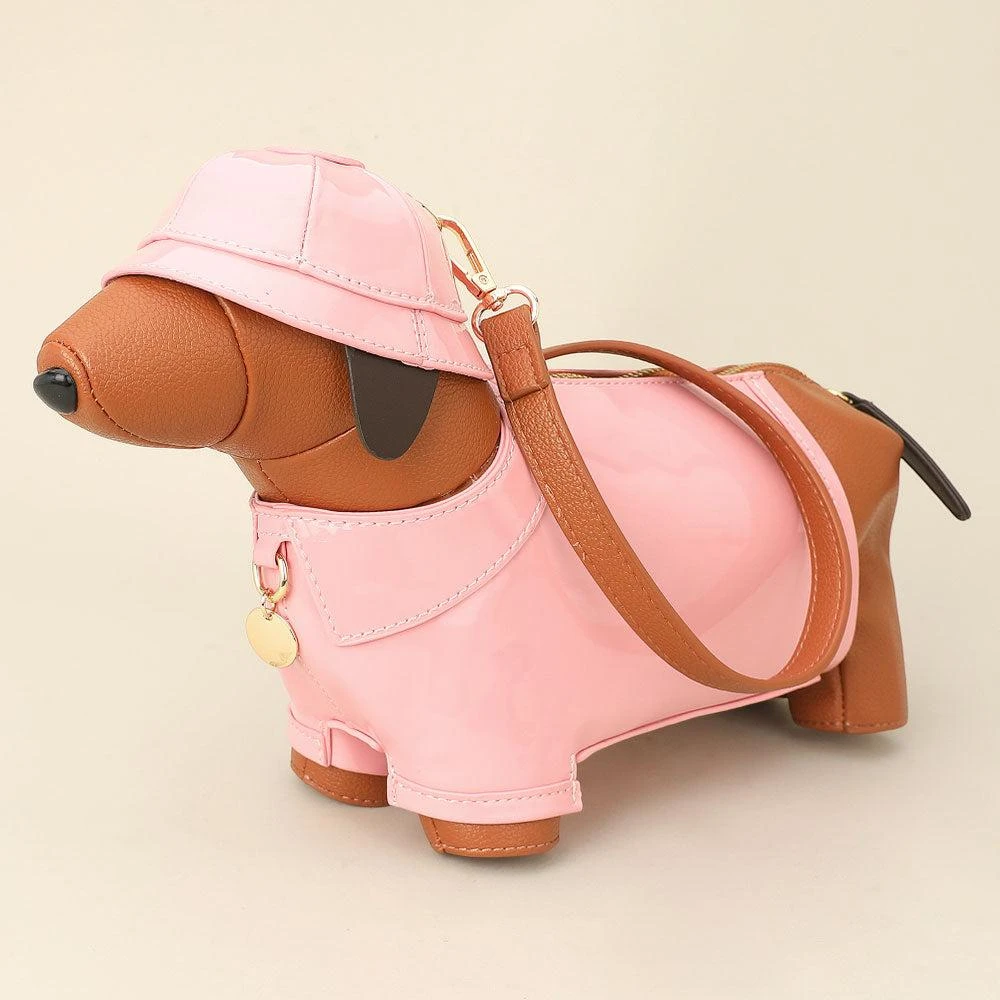 FASHNZFAB Faux Leather Raincoat Puppy Crossbody Bag 1