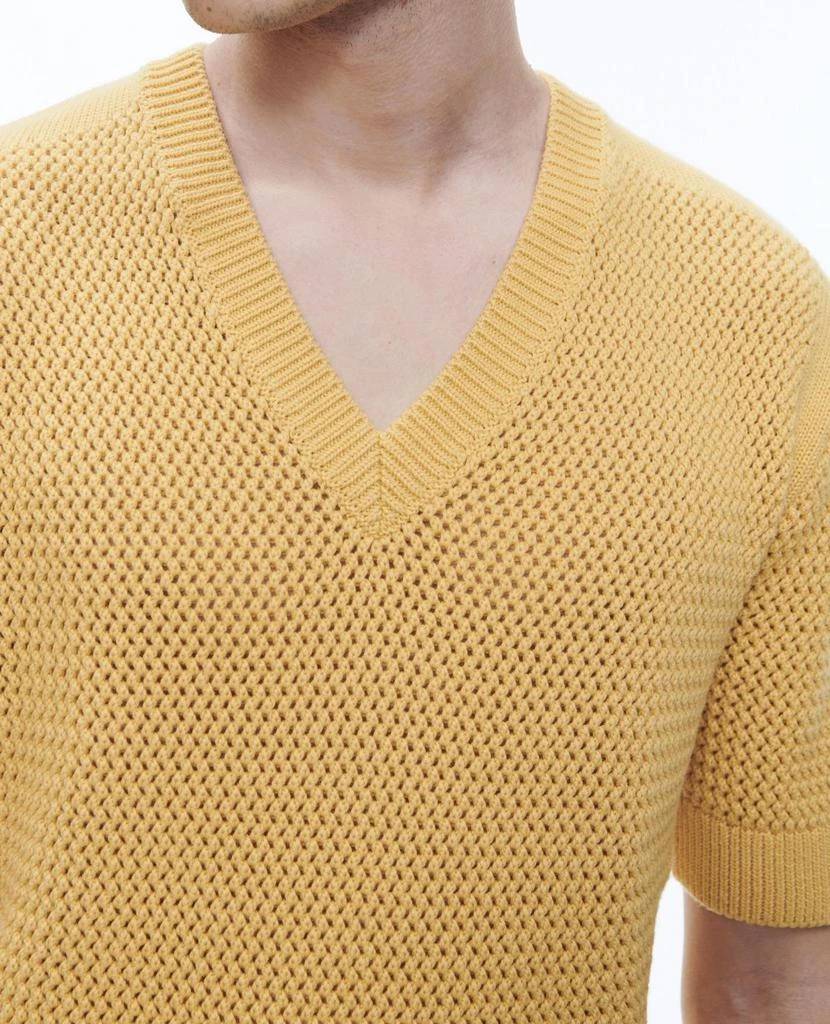 预计3周后发货 Fursac T-Shirt Ajouré En Laine Et Coton - Jaune Paille - Homme 2