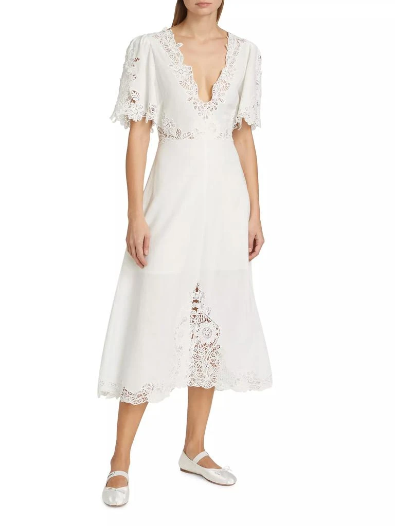 Sea Marcella Lace V-Neck Midi-Dress 3