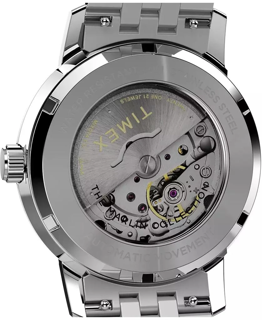 Timex Men's Mechanical Automatic Silver-Tone Stainless Steel Watch, 40mm 5