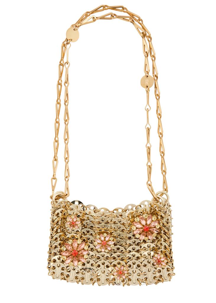 RABANNE 1969 Nano embellished metal disc shoulder bag - Shoulder