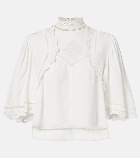 Isabel Marant Frany broderie anglaise crêpe top 1