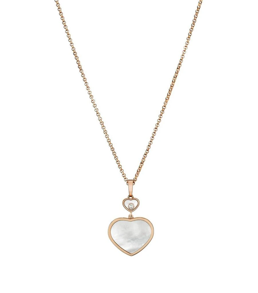 Chopard Rose Gold and Diamond Happy Hearts Pendant 1