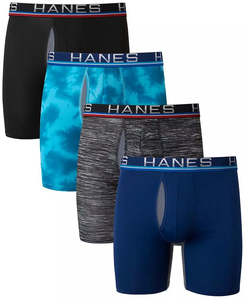 Hanes Men's 4-Pk. Ultimate Sport with X-Temp Total Support Pouch Longer Leg Boxer Briefs