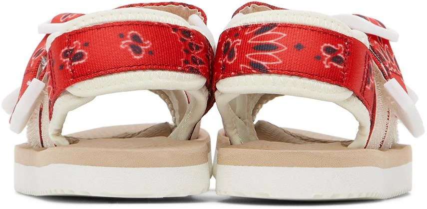 Suicoke Kids Beige 
Red Kisee Sandals 2