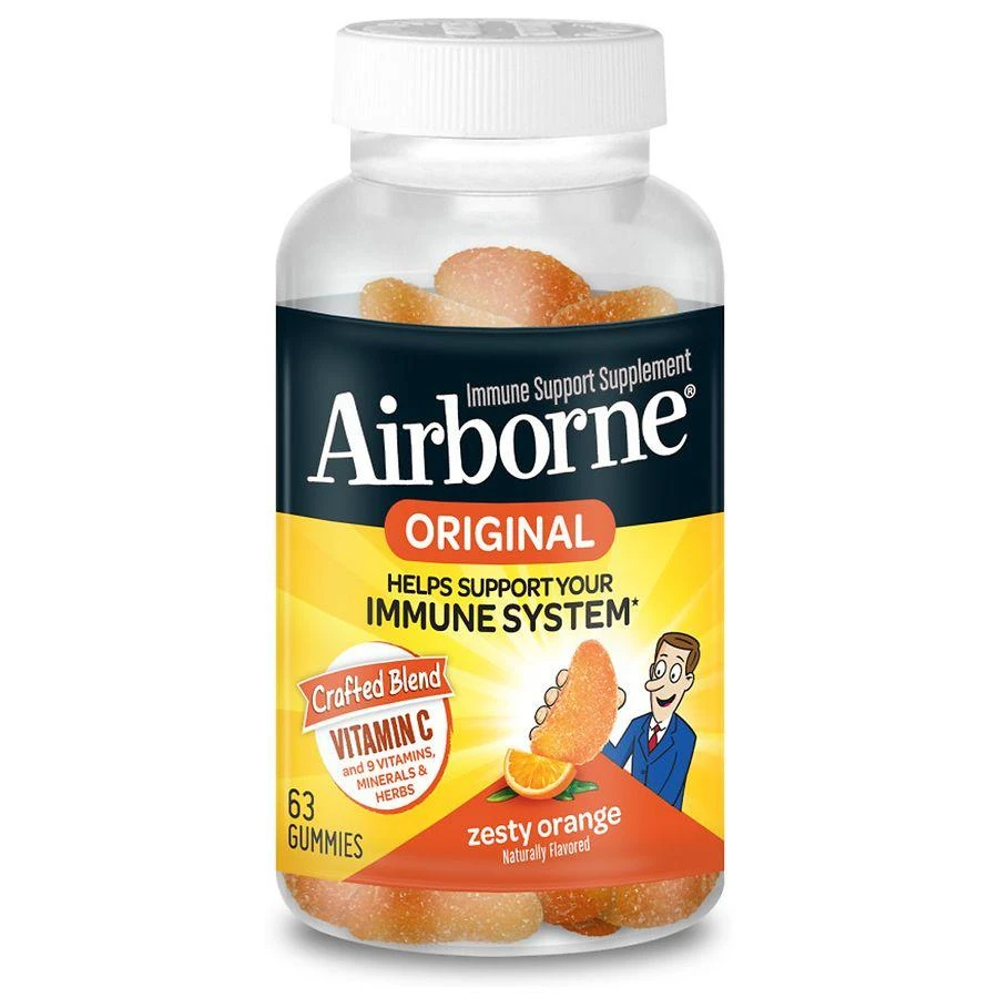 Airborne Gummies, Vitamin C, Minerals & Herbs Immune Support Zesty Orange 1