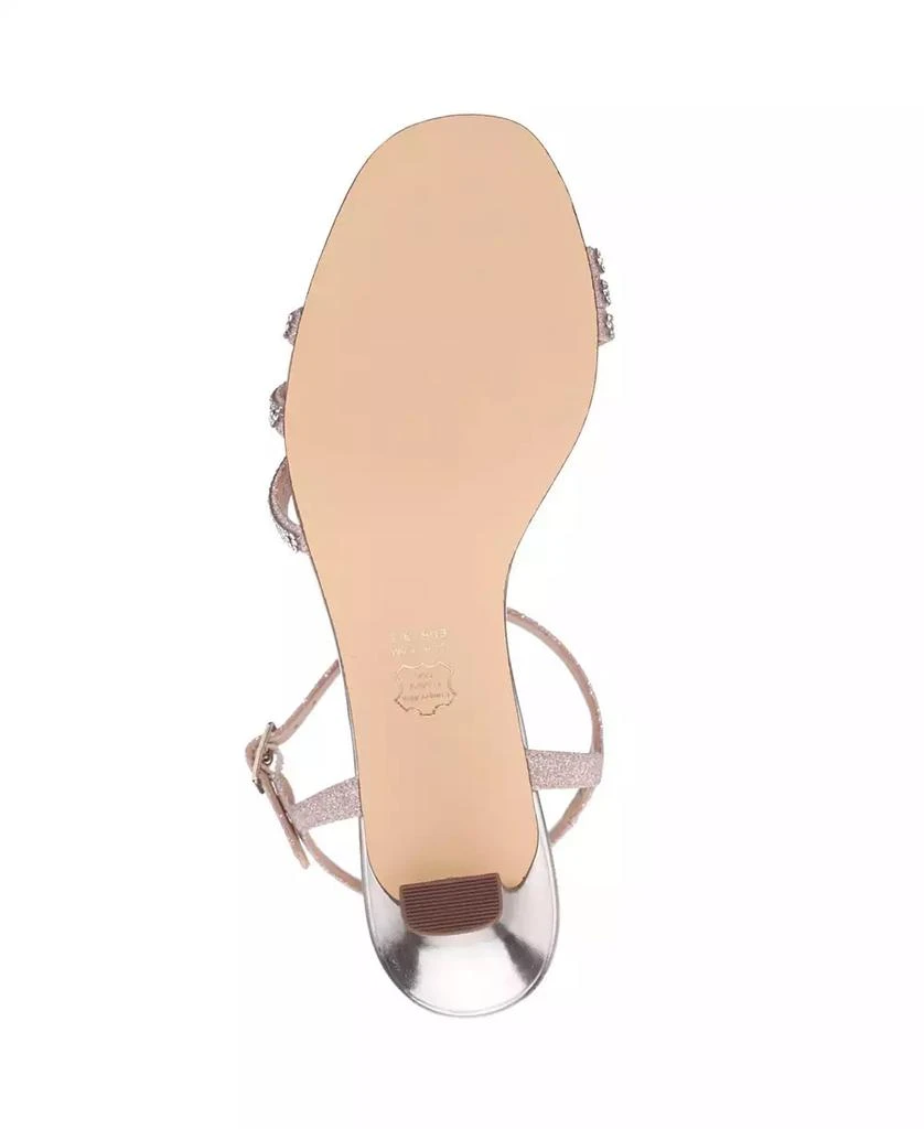 Nina Women's Bettany Mid Heel Crystal Straps Dress Sandals 5