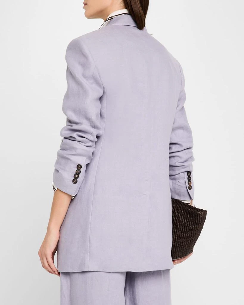 Brunello Cucinelli Double-Breasted Linen Gabardine Blazer 3