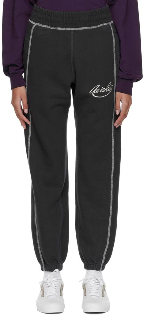 Awake NY Black Cotton Lounge Pants 1