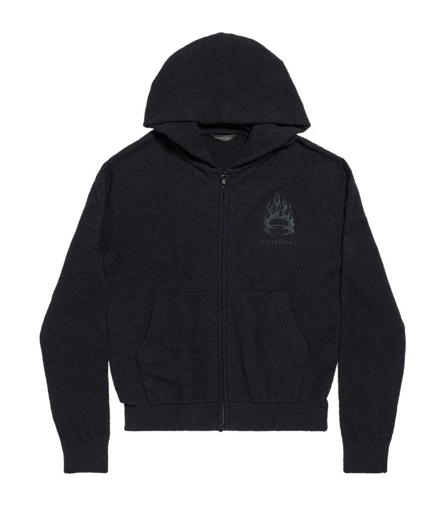 Balenciaga Flame Logo Zip-Up Hoodie 1