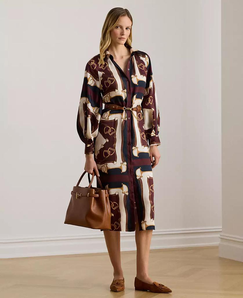 Ralph Lauren Women
s Equestrian-Print Twill Midi Shirt Dress