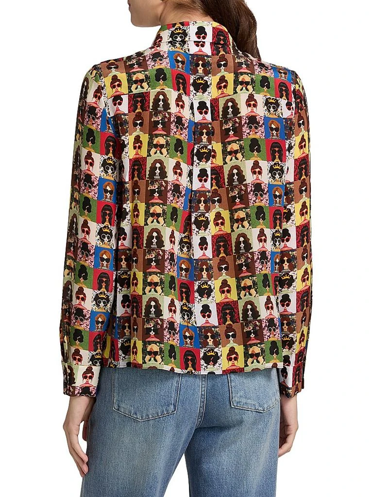Alice + Olivia Willa Staceface Silk Shirt 5