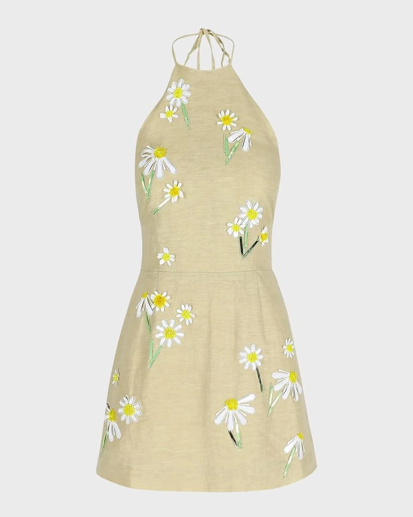 BERNADETTE Delilah Embroidered Linen Mini Dress 1