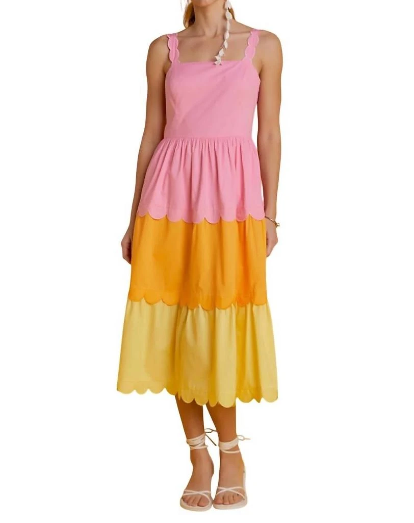 English Factory English Factory - Colorblock Scallop Dress 1