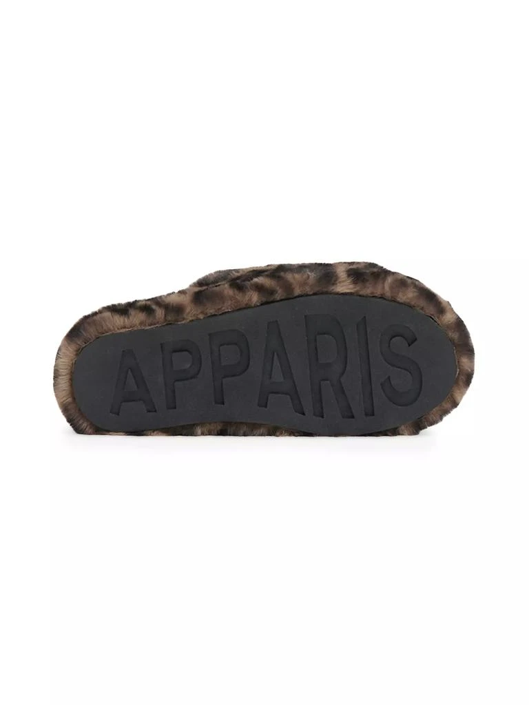 Apparis Dillon Leopard Faux Fur Slides 3