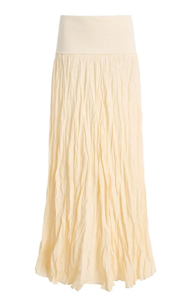 JOHANNA ORTIZ Johanna Ortiz Light and Sound Crimped Linen Maxi Skirt - Moda Operandi