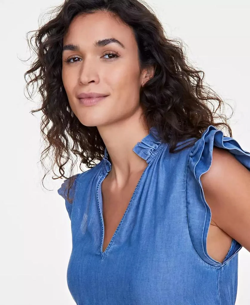 On 34th Women's Chambray Flutter-Sleeve Midi Dress, Created for Macy's 3