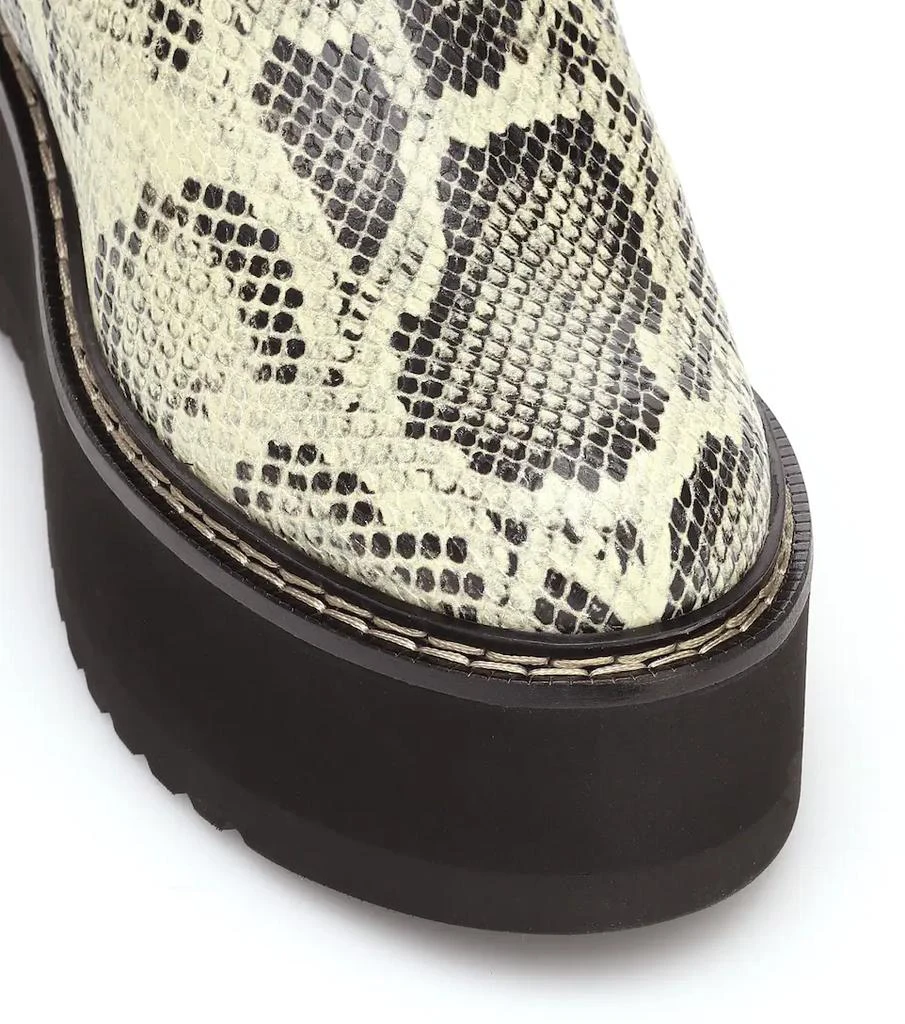 Paris Texas Snake-effect leather platform boots 6