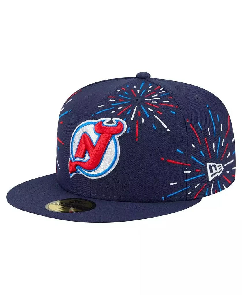 New Era Men's Navy New Jersey Devils Americana Fireworks 59FIFTY Fitted Hat 1
